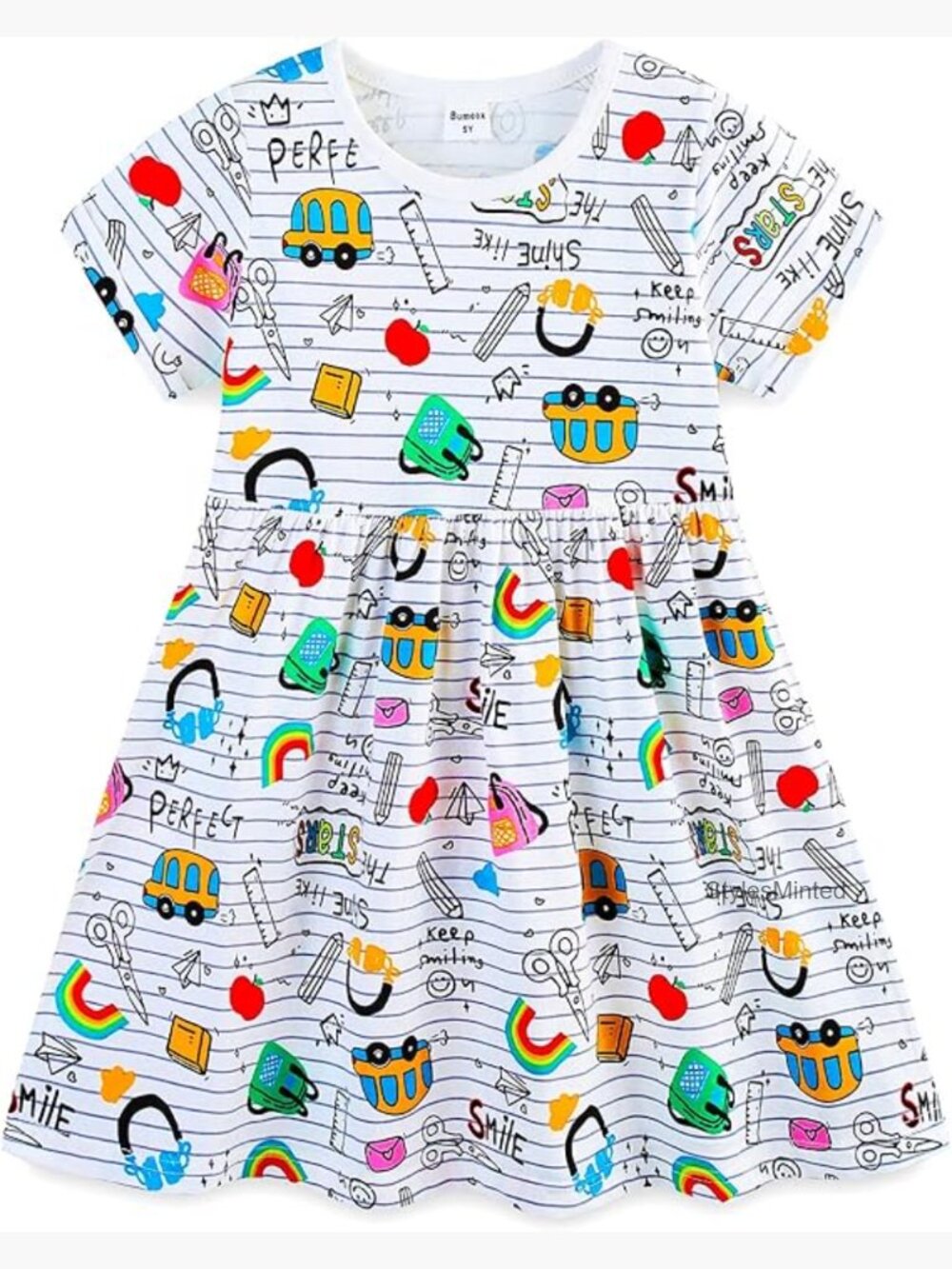 Toddler Girls Cotton Short Sleeve Casual A-Line Dress